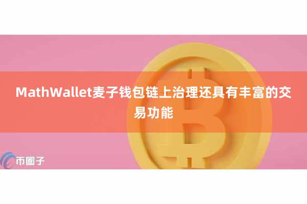 MathWallet麦子钱包链上治理还具有丰富的交易功能